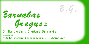 barnabas greguss business card